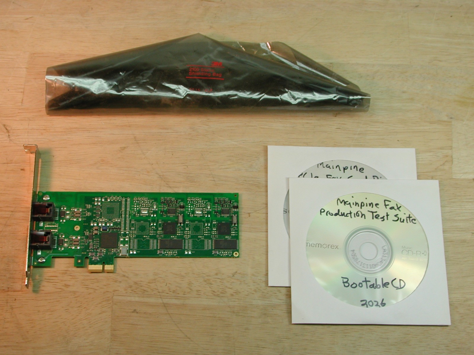 Mainpine PCIe RF5120 fax card – IQ EXPRESS 2-PORT – tested working, w/drivers,+