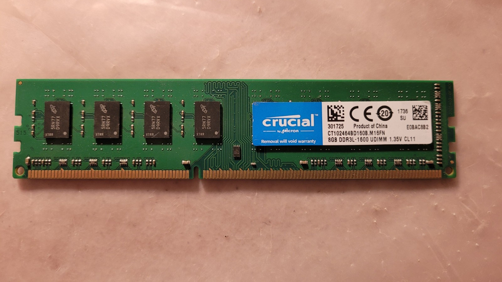 Crucial 8GB PC3L 12800 DDR3L 1600MHz DDR3L 12800 Desktop Memory Ram Identical