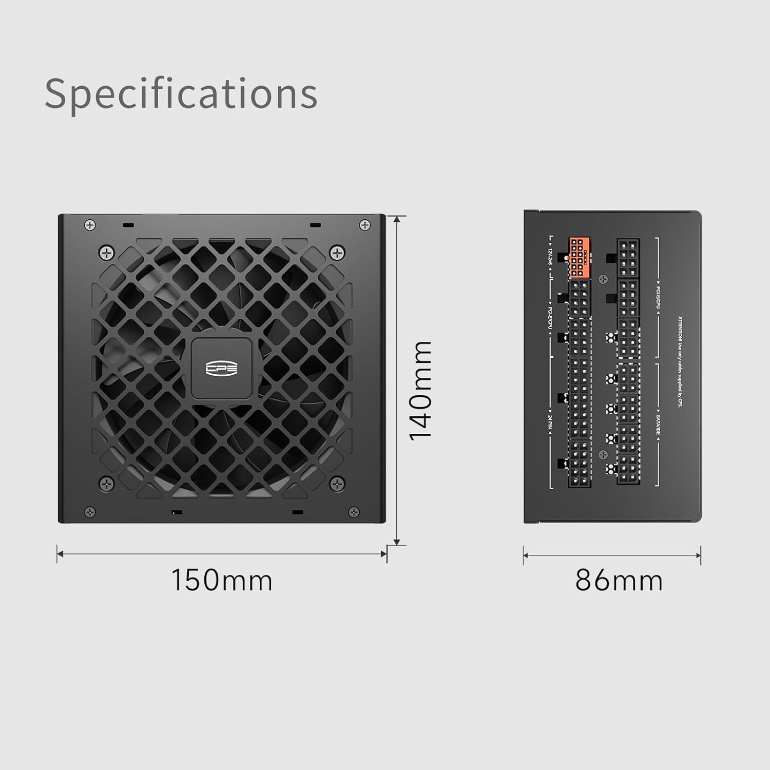 PSU Fully Modular Power Supply, 850W ATX 3.1, 80 plus Gold Certified, Pcie 5.1 1