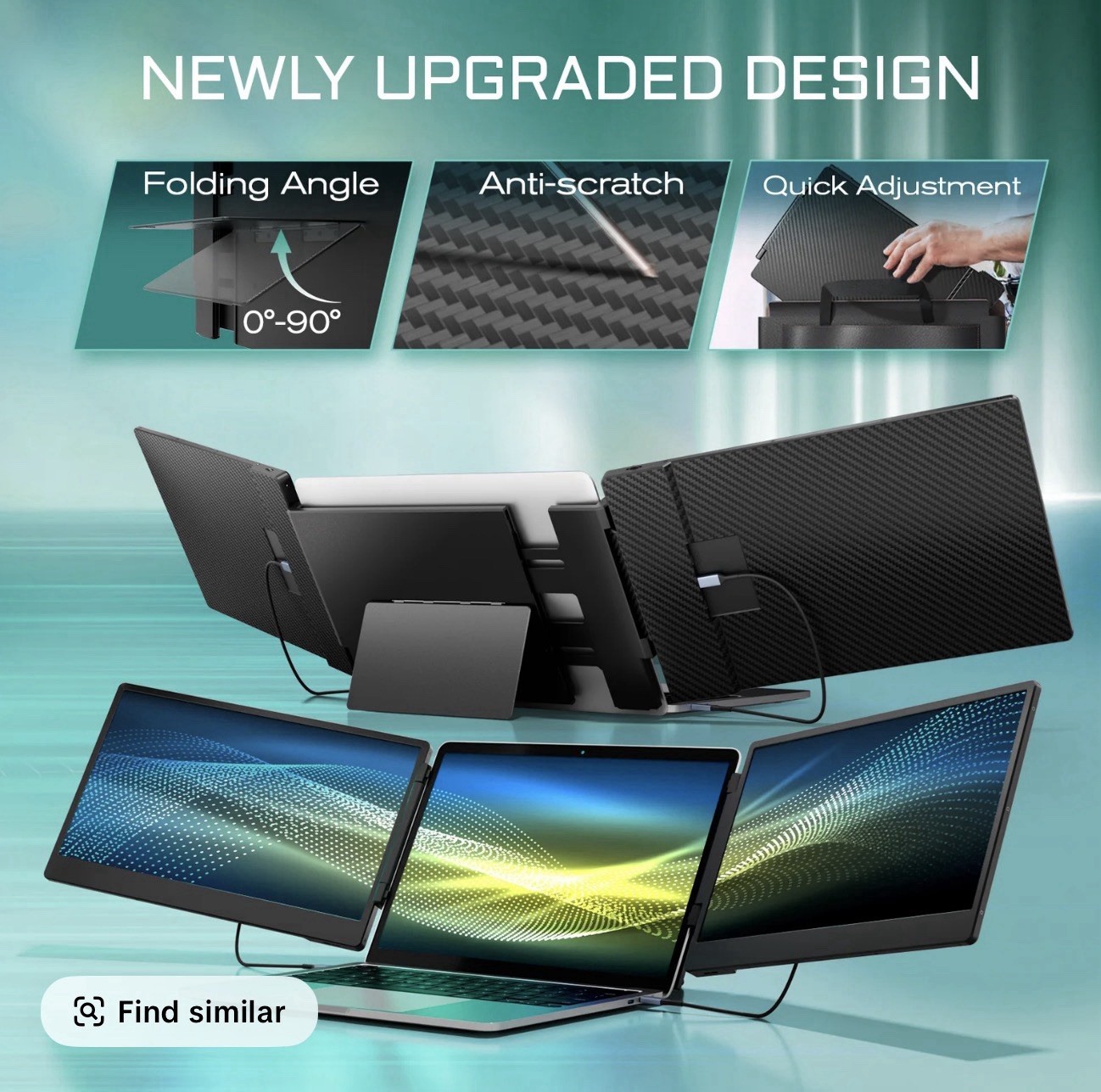14-Inch Portable LCD Dual Screen Extender with FHD IPS