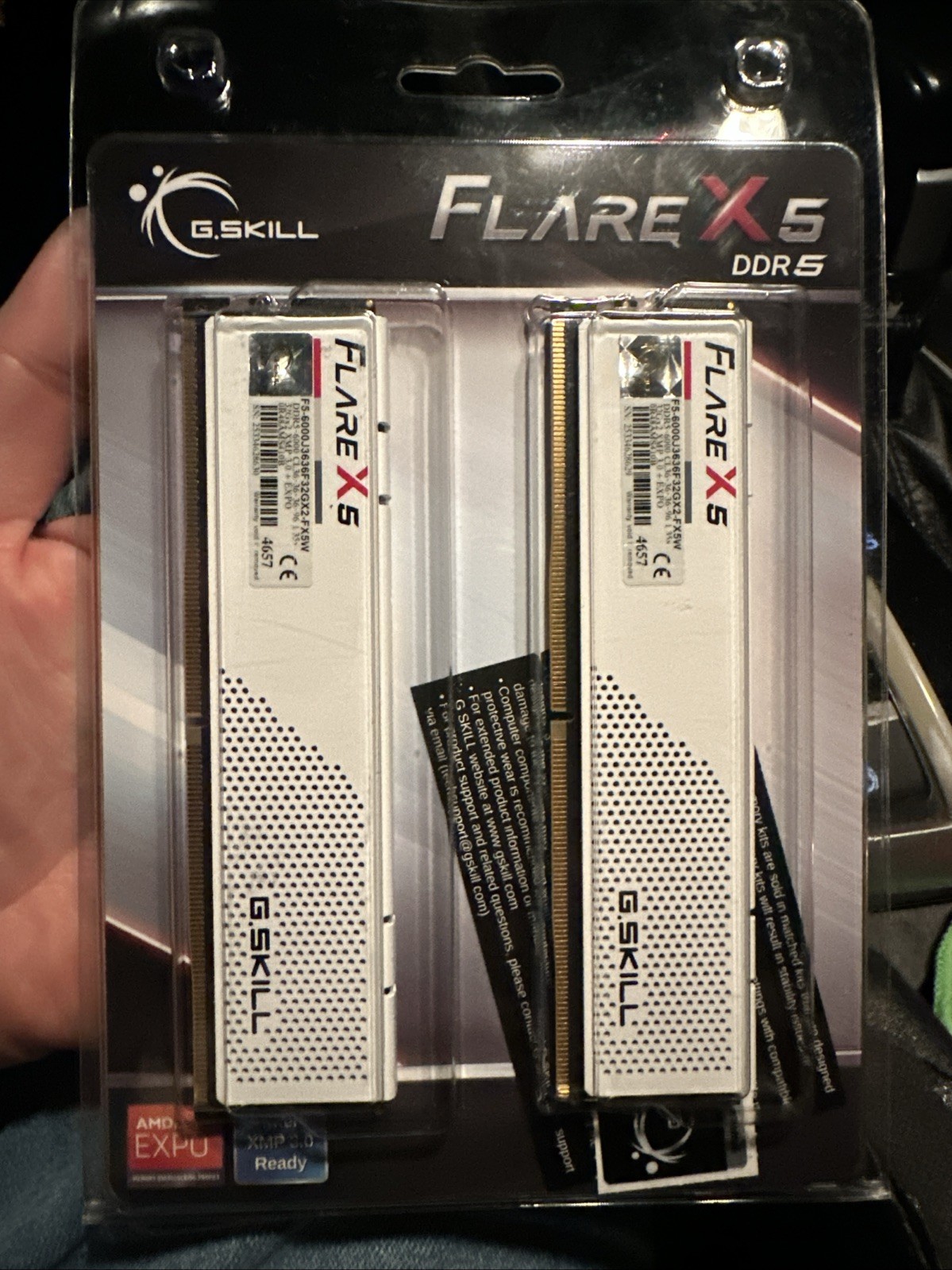 G.Skill Gx2-Fx5W Memory Module 64 Gb 2 x 32 Gb Ddr5 6000 MHZ W129019541 New Box