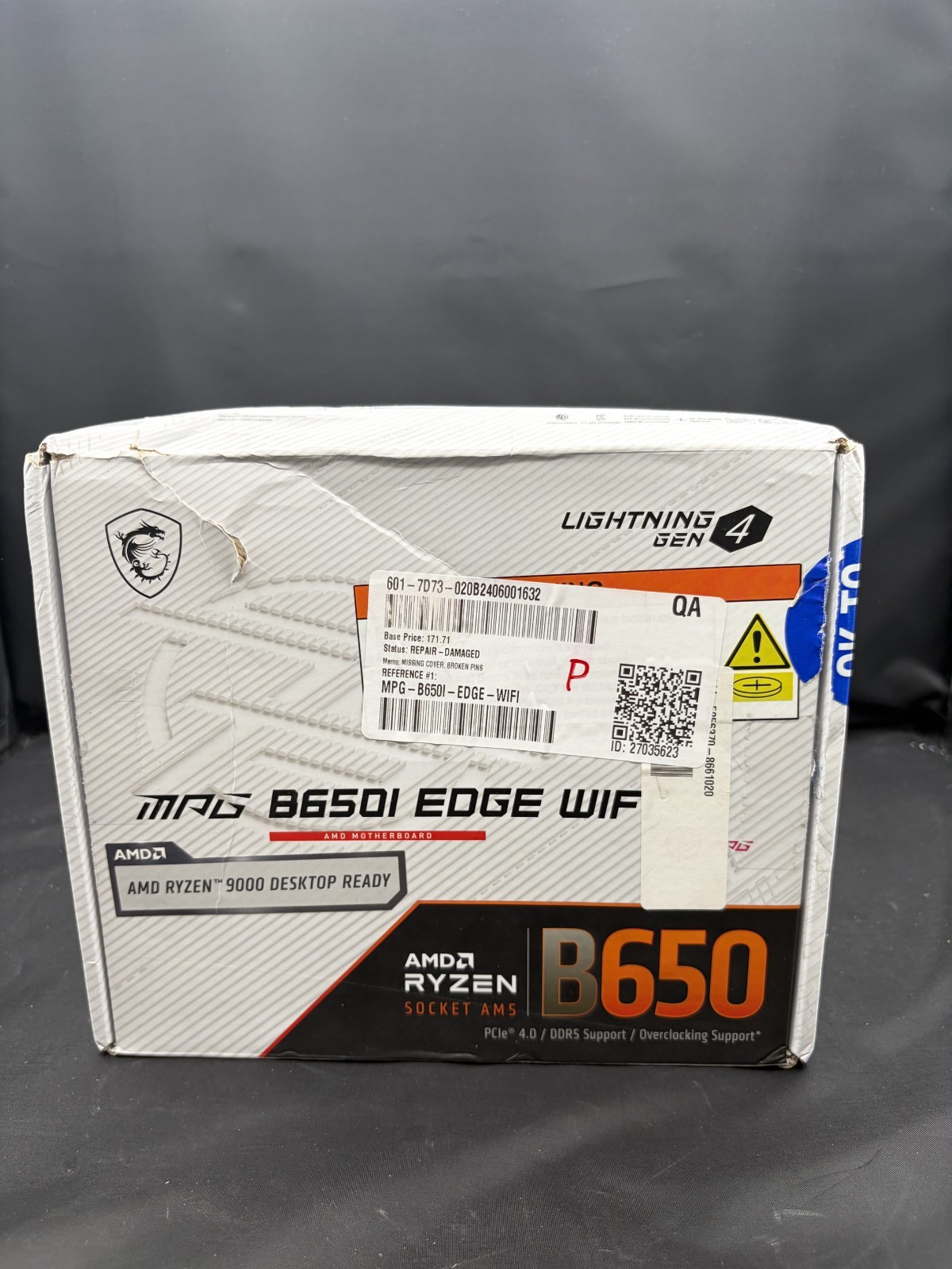 MSI MPG B650I EDGE WIFI AM5 MINI-ITX AMD MOTHERBOARD – [CPU PIN(S) BENT/DAMAGE]