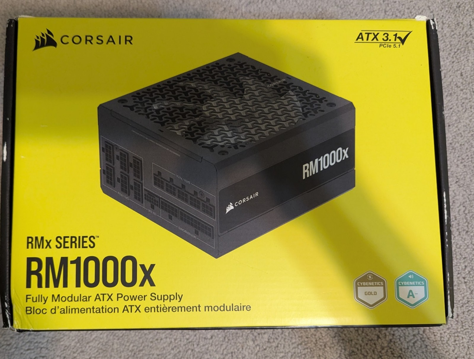 CORSAIR RM1000x Fully Modular Low-Noise ATX Power Supply, All Cable included