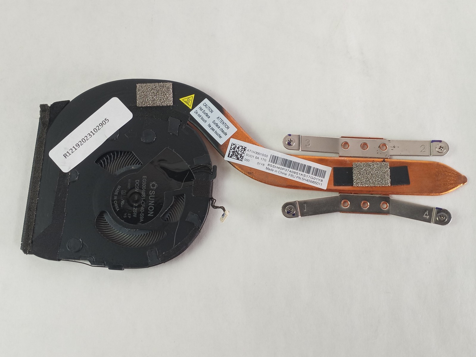Lenovo ThinkPad X1 Yoga 5th Gen. 5-Pin BGA 1356 CPU Fan with Heatsink 5H40W65011