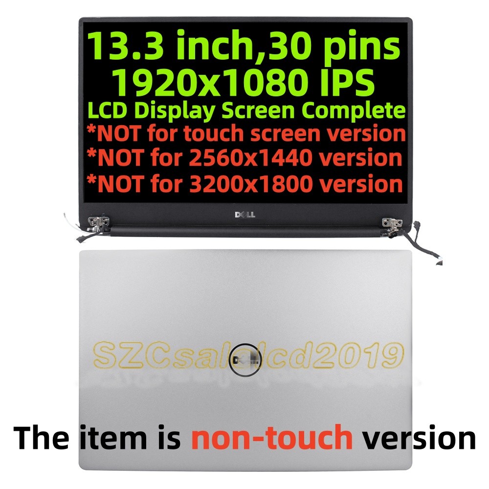 NEW Dell XPS 13 9350 9360 13.3″ FHD LCD Screen Non-Touch Complete Assembly SILVR