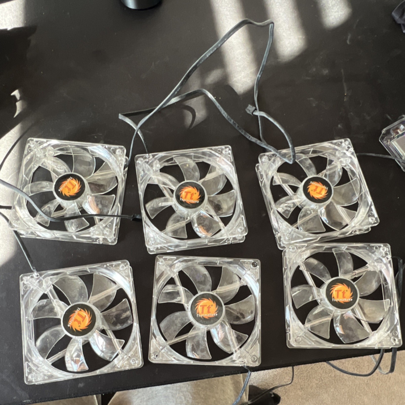 Thermaltake Clear Plastic Case Fans Set of 6 for Computer PC Cooling System