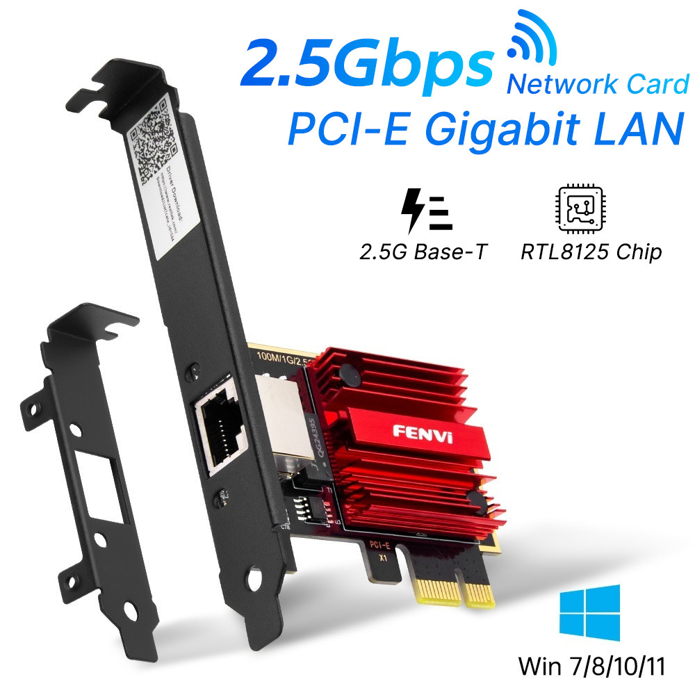 2.5Gbps PCIe Network Adapter Realtek RTL8125B Chip Multi-Gigabit Ethernet Card