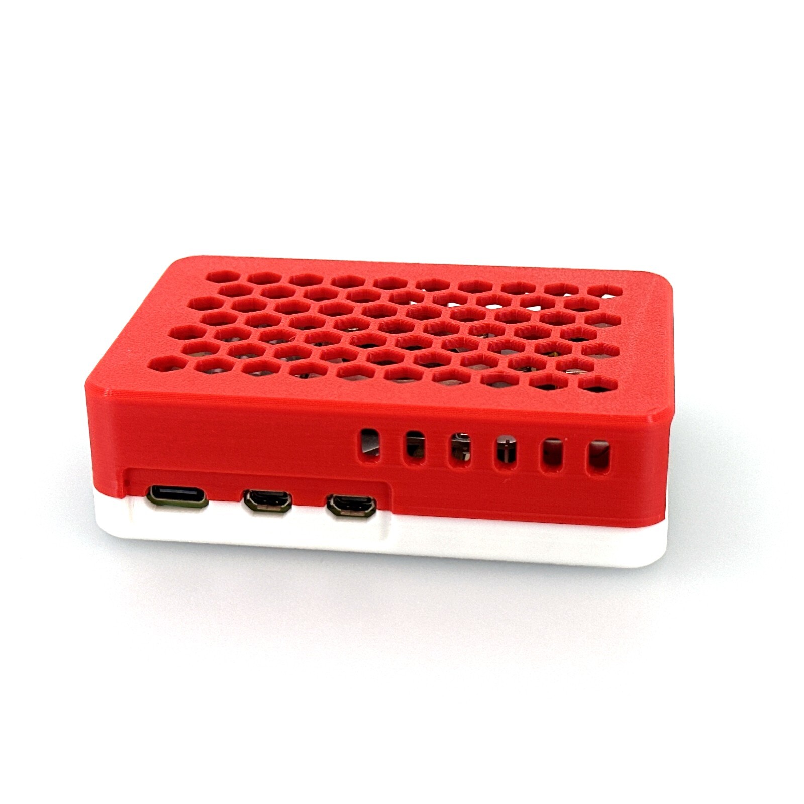 Raspberry Pi 5 Case, Custom 3D Printed with Silicone Bumper Pads, Ventilated
