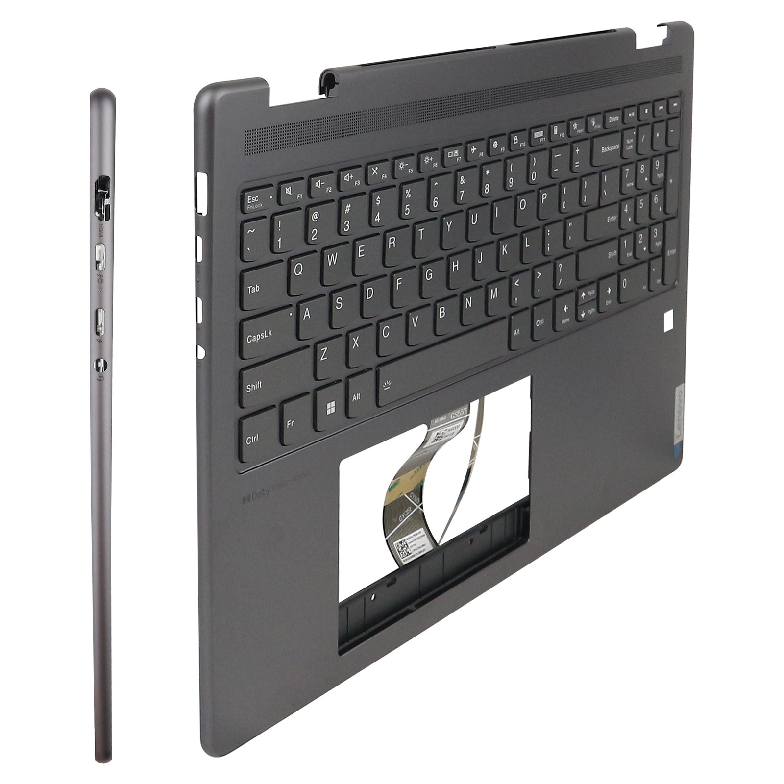 New Lenovo Yoga 7 16ARP8 83BS IRL8 82YN Palmrest Keyboard Backlit Storm Grey US