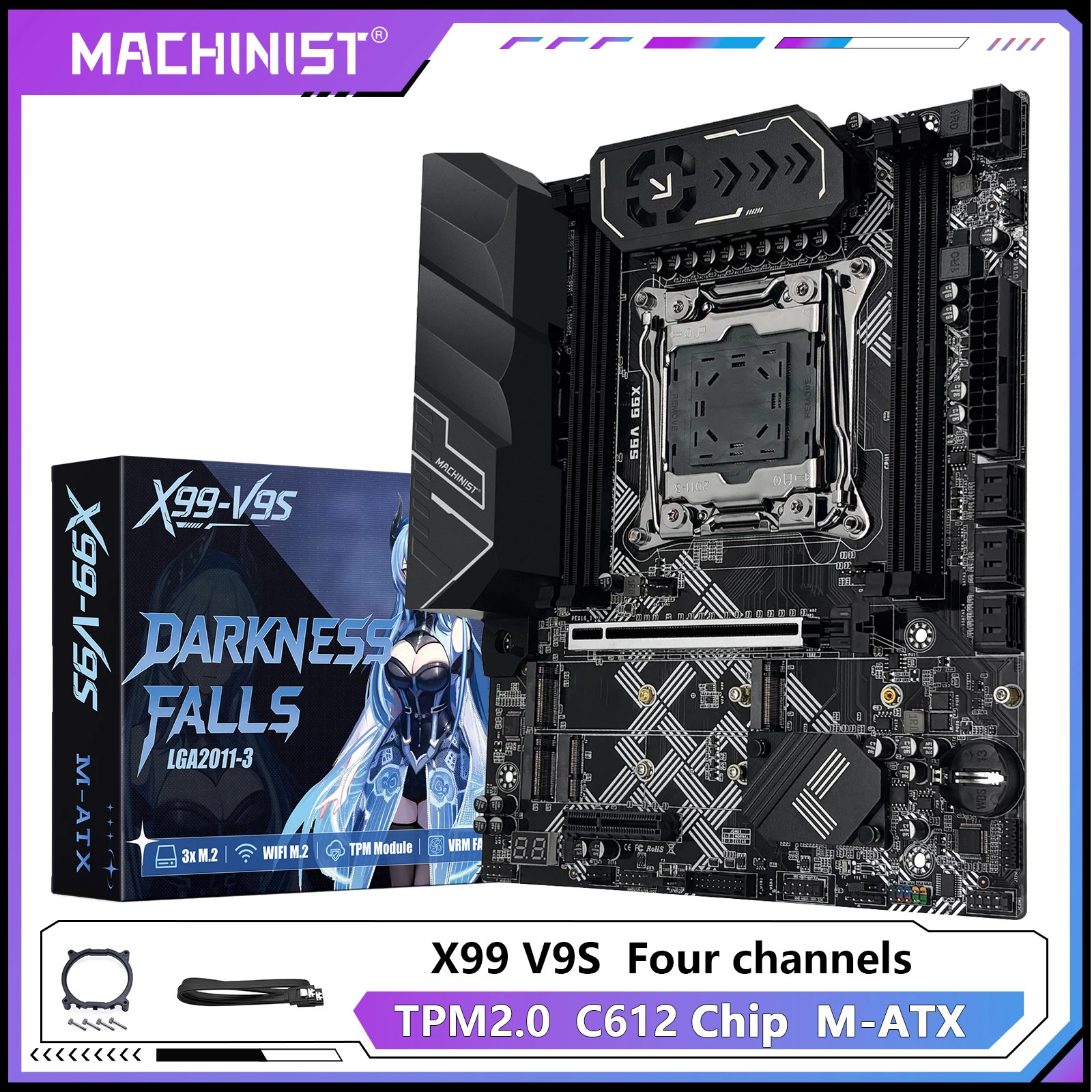MACHINIST X99 V9S Motherboard LGA 2011-3 Chip C612 Support TPM 2.0