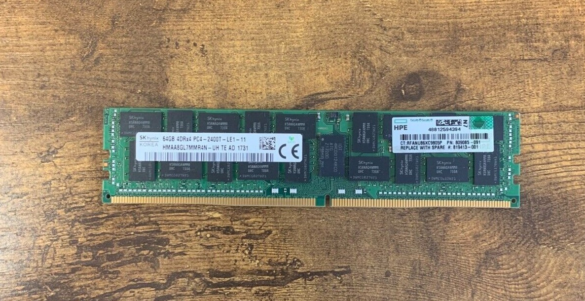 SK Hynix 64GB 4DRx4 PC4-2400T DDR4 ECC Server Memory RAM HMAA8GL7MMR4N-UH