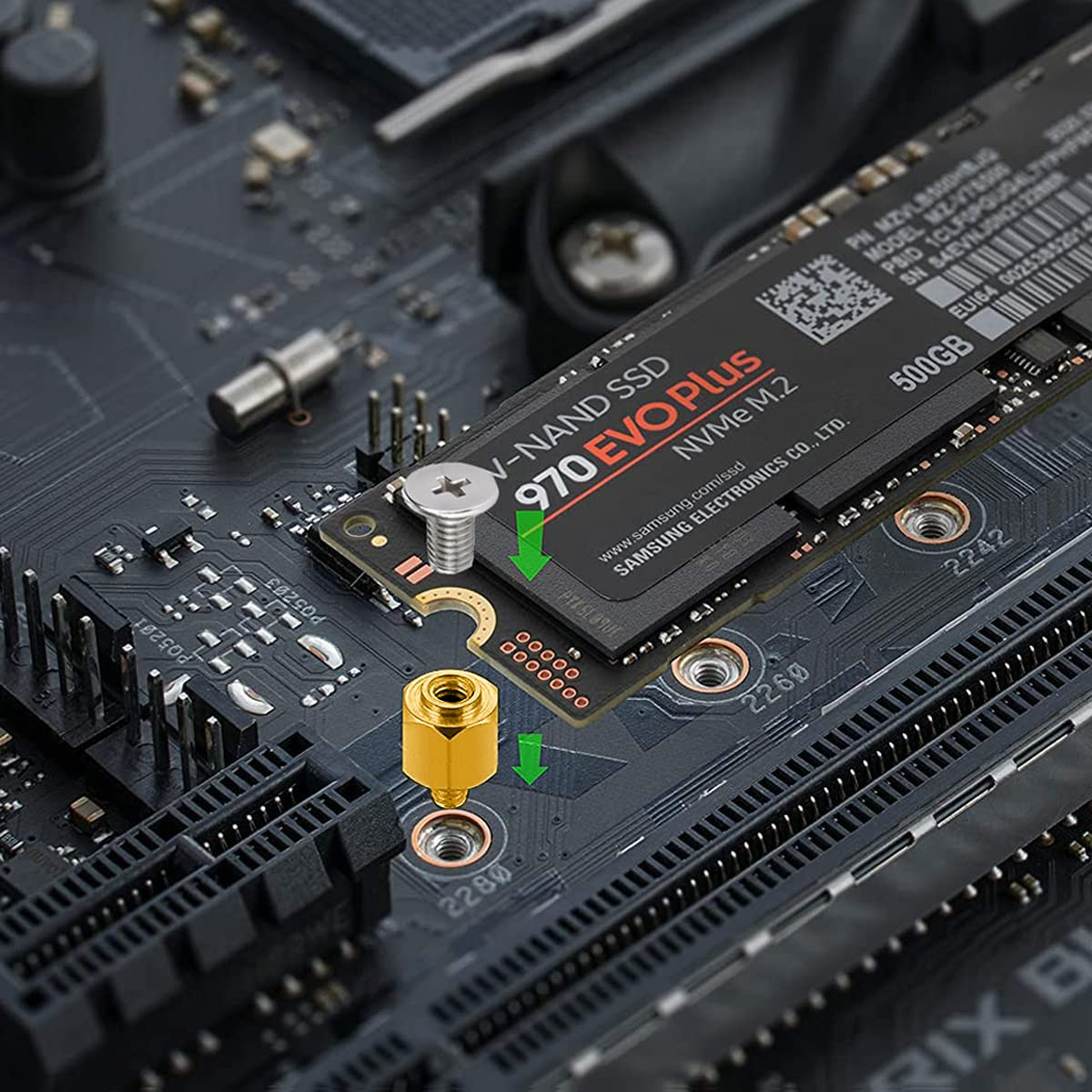 Brass M.2 SSD Mounting Screws Kit for PS5 and Asus Gigabyte Asrock Msi Motherboa