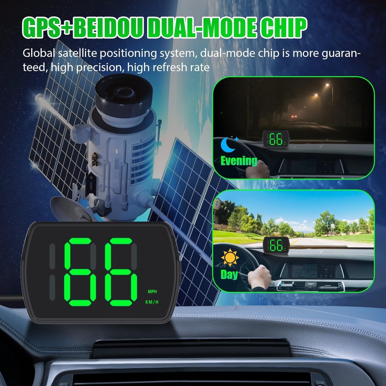 GUGUMO GPS Digital Speedometer for Car, Universal HUD Speed Meter with Large …