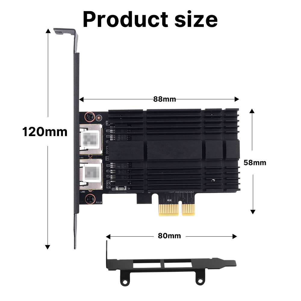Dual Port 2.5G Gigabit LAN Gaming Card Network Card Intel I225 PCI-E x1 RJ45 NIC