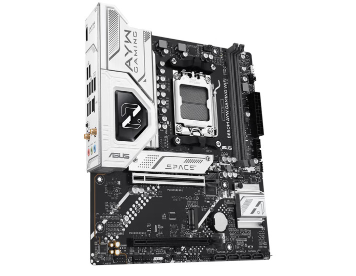 ASUS B850M AYW GAMING WIFI M-ATX AMD AM5 ARGB Wi-Fi 6 support 8400+ MT/s.