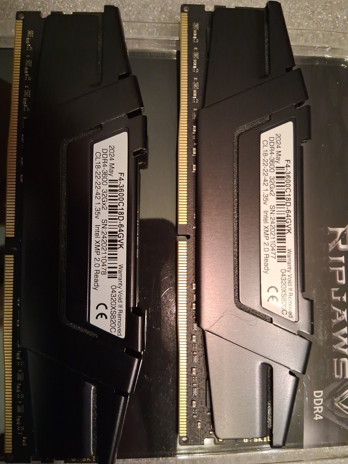 G.SKILL Ripjaws V 64GB (2x32GB) DDR4 3600MHz 288-Pin PC RAM (PC4 28800)