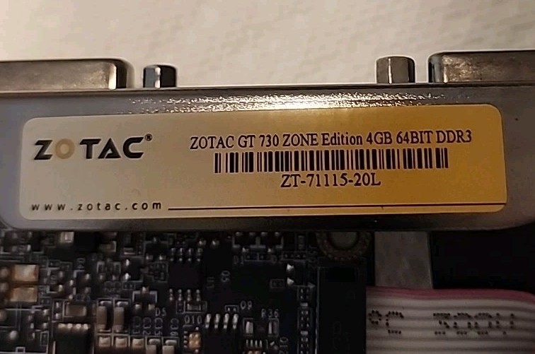 Zotac GT 730 ZONE Edition 4GB 64BIT DDR3 9288-9N308-A00Z8 Graphics Card