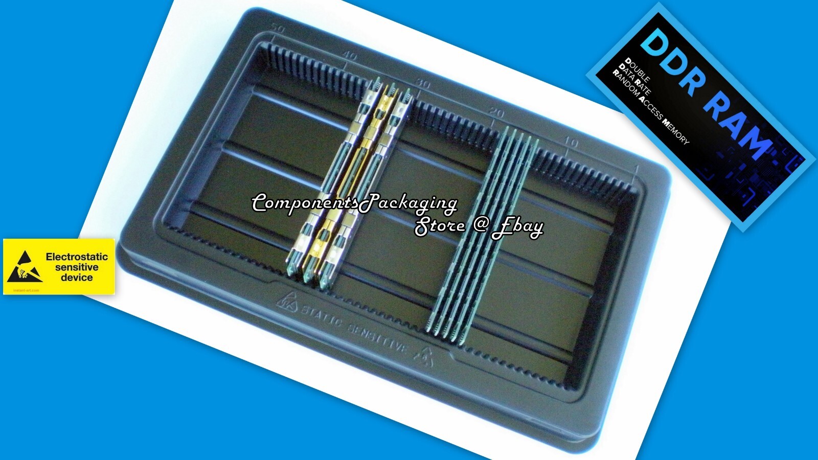 2 RAM PC Memory Bulk Packaging Container Box – 50 slots DIMM Trays New Fits 100