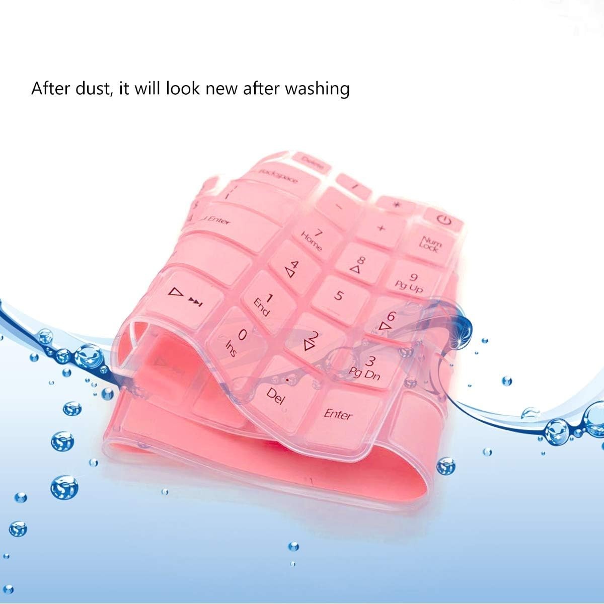 2-Pack Dustproof Silicone Keyboard Covers for Acer 15.6” Laptops – Pink & Clear