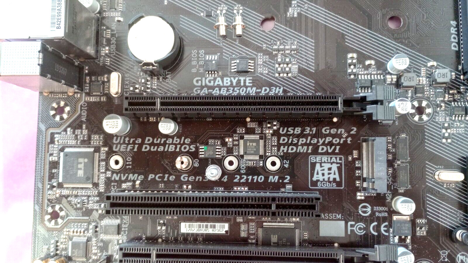 AB350M-D3H GIGABYTE AMD B350 DDR4 Socket AM4 Micro ATX Motherboard