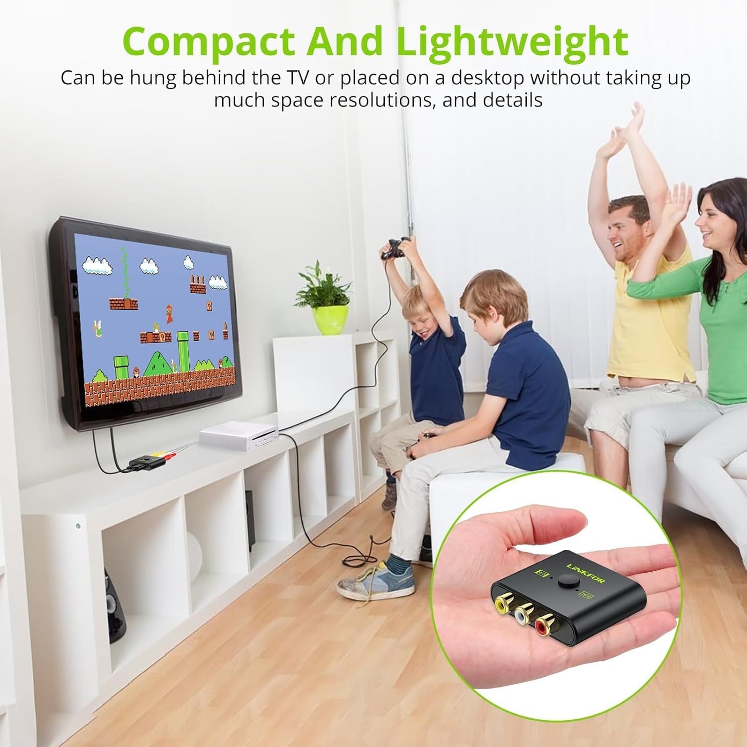 LiNKFOR RCA to HDMI Converter,1080P AV Converter,16:9/4:3 Conversion…