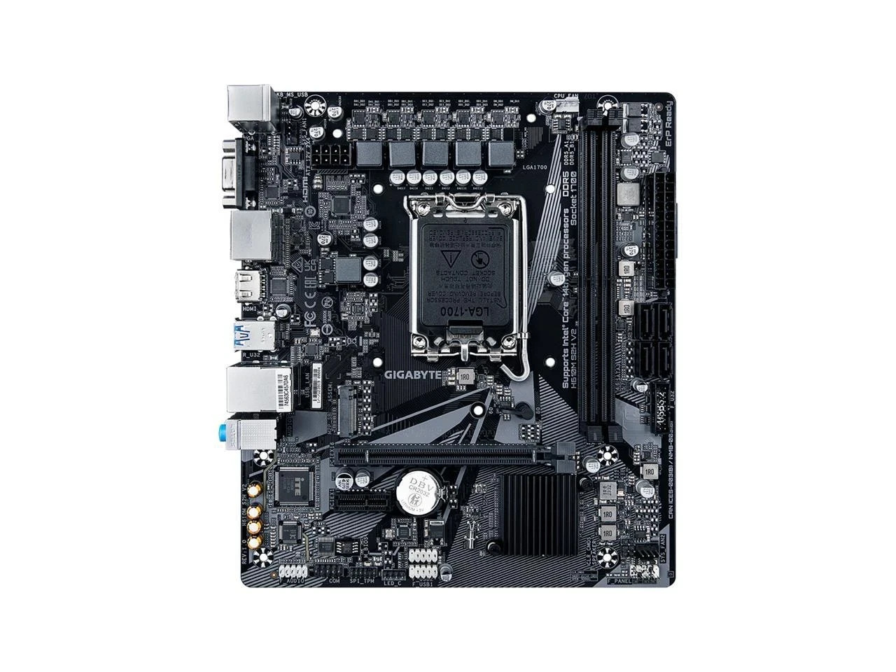 GIGABYTE H610M S2H V2 Motherboard, Supports 14th/13th/12th Gen Intel Core i5 i7