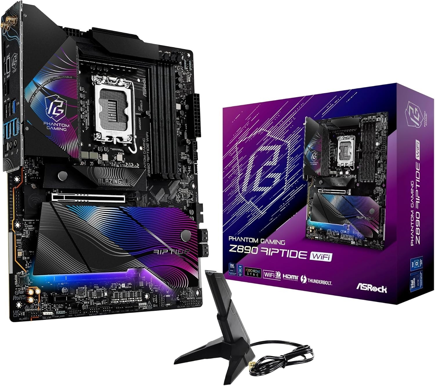 ASRock Phantom Gaming Z890 Riptide WiFi 7 Intel LGA1851 DDR5 ATX Motherboard NEW