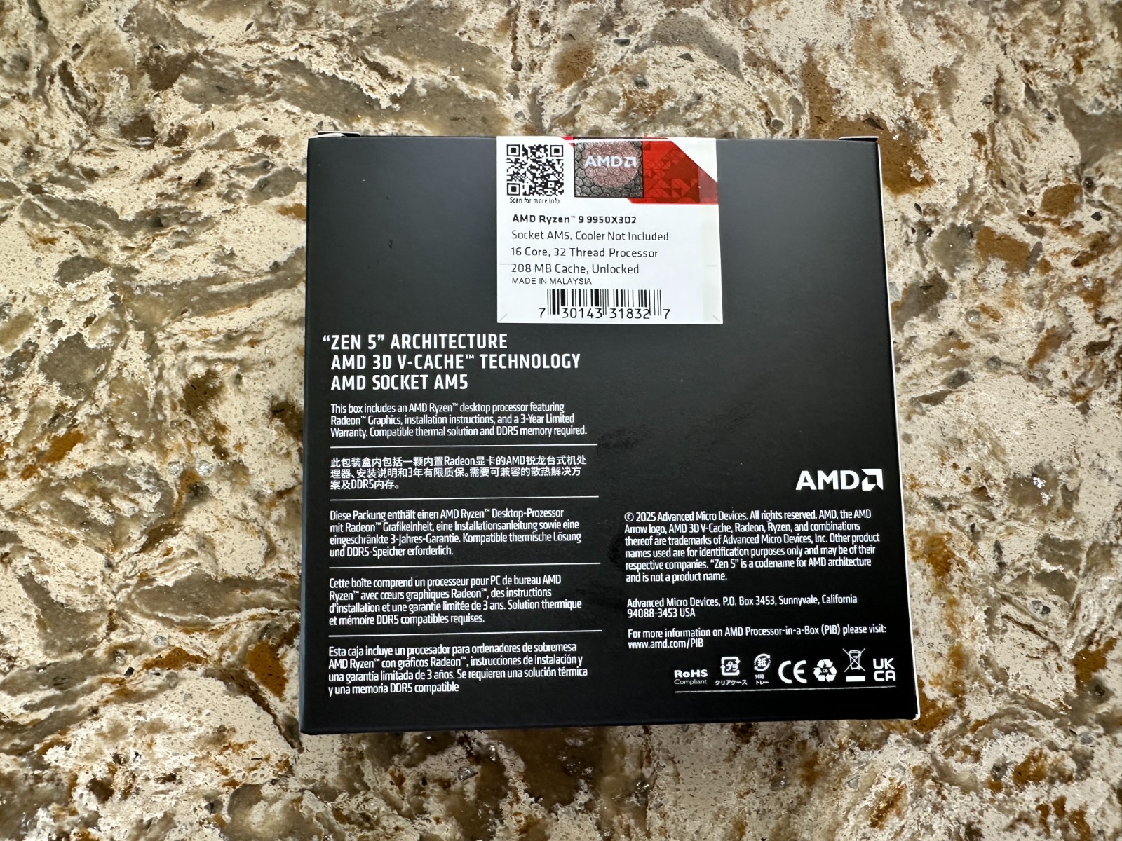 New AMD Ryzen 9 Hexadeca-core 9950X3D2 4.3GHz Dual Edition Desktop Processor CPU