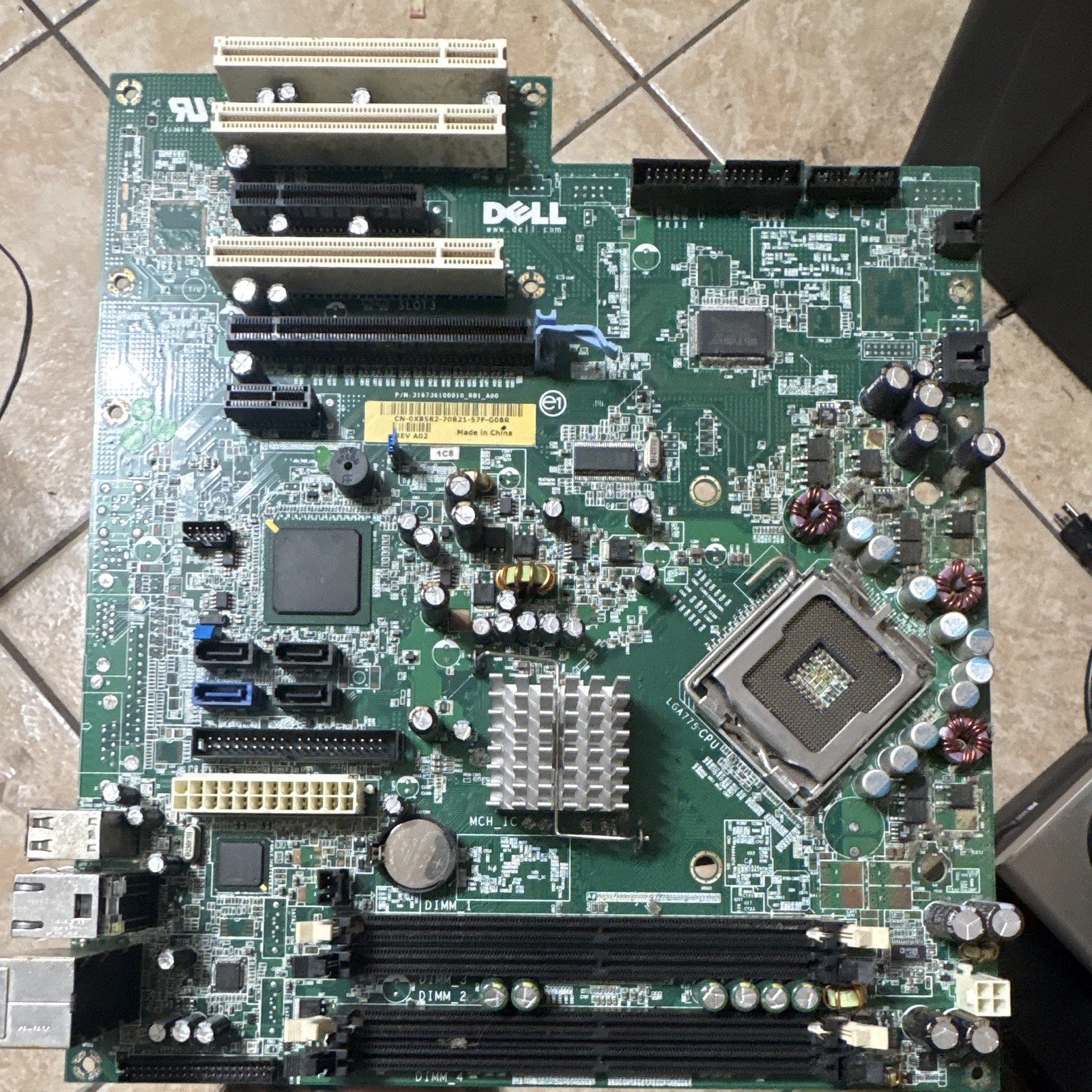 Dell 0X8582 MicroATX LGA775 DDR2 Motherboard, 4 DIMM, PCIe x16 Audio