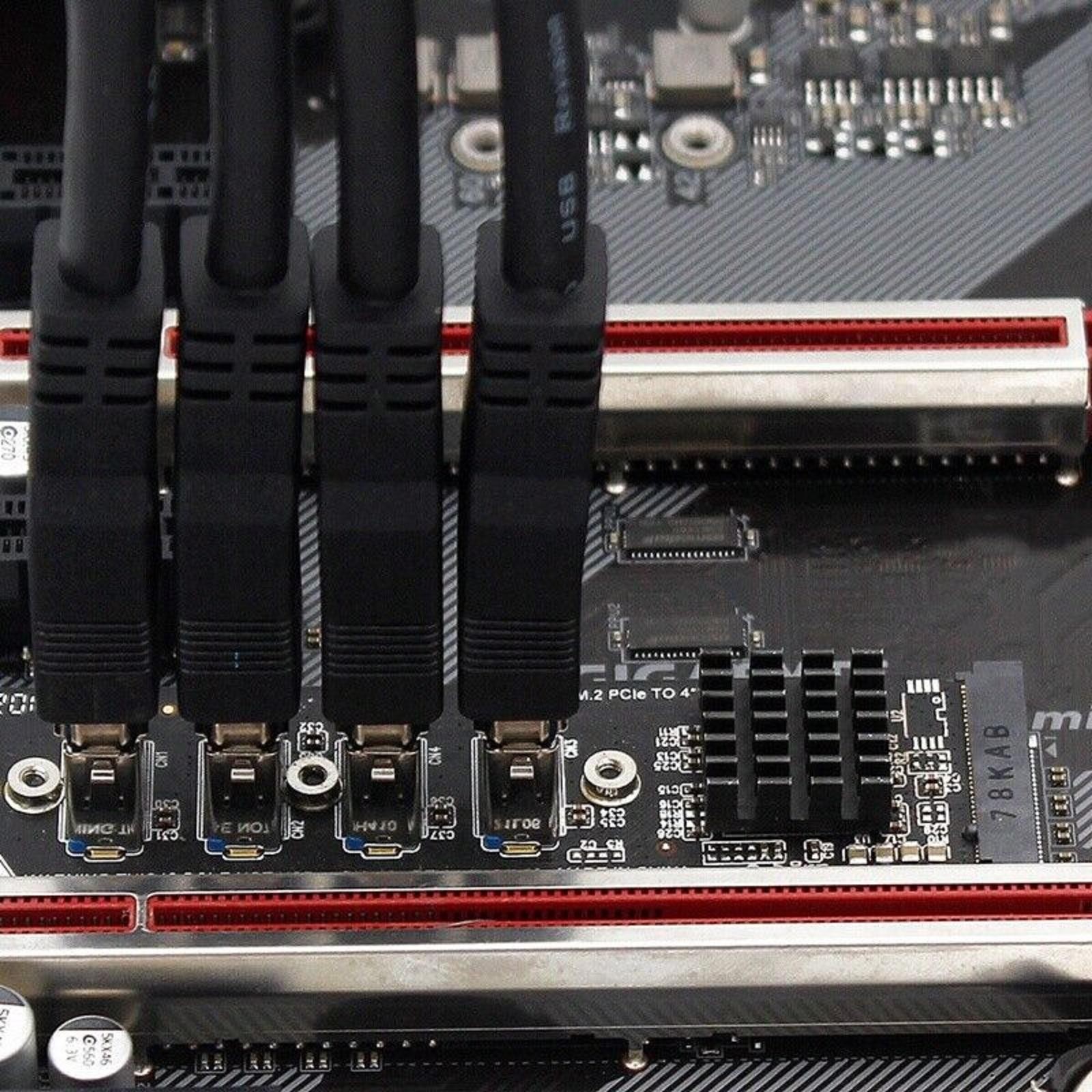 4 Ports USB 3.0 PCI-E Riser Card M.2 M to PCIE Extender Riser Expansion Card t
