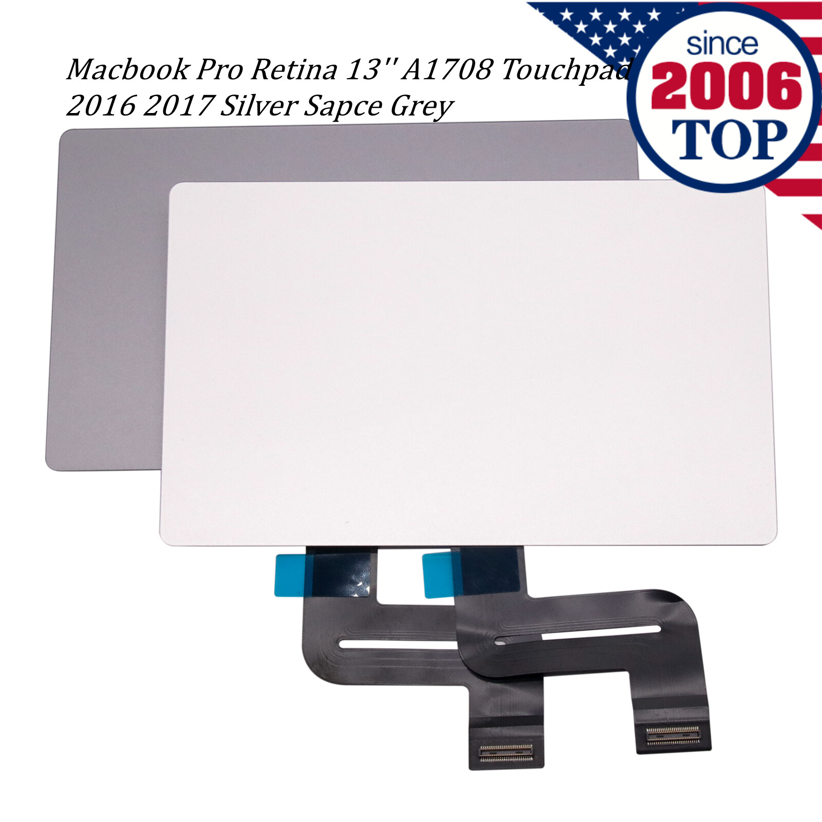 Silver Grey Trackpad Touchpad w/Cable for Macbook Pro Retina 13” A1708 2016/17