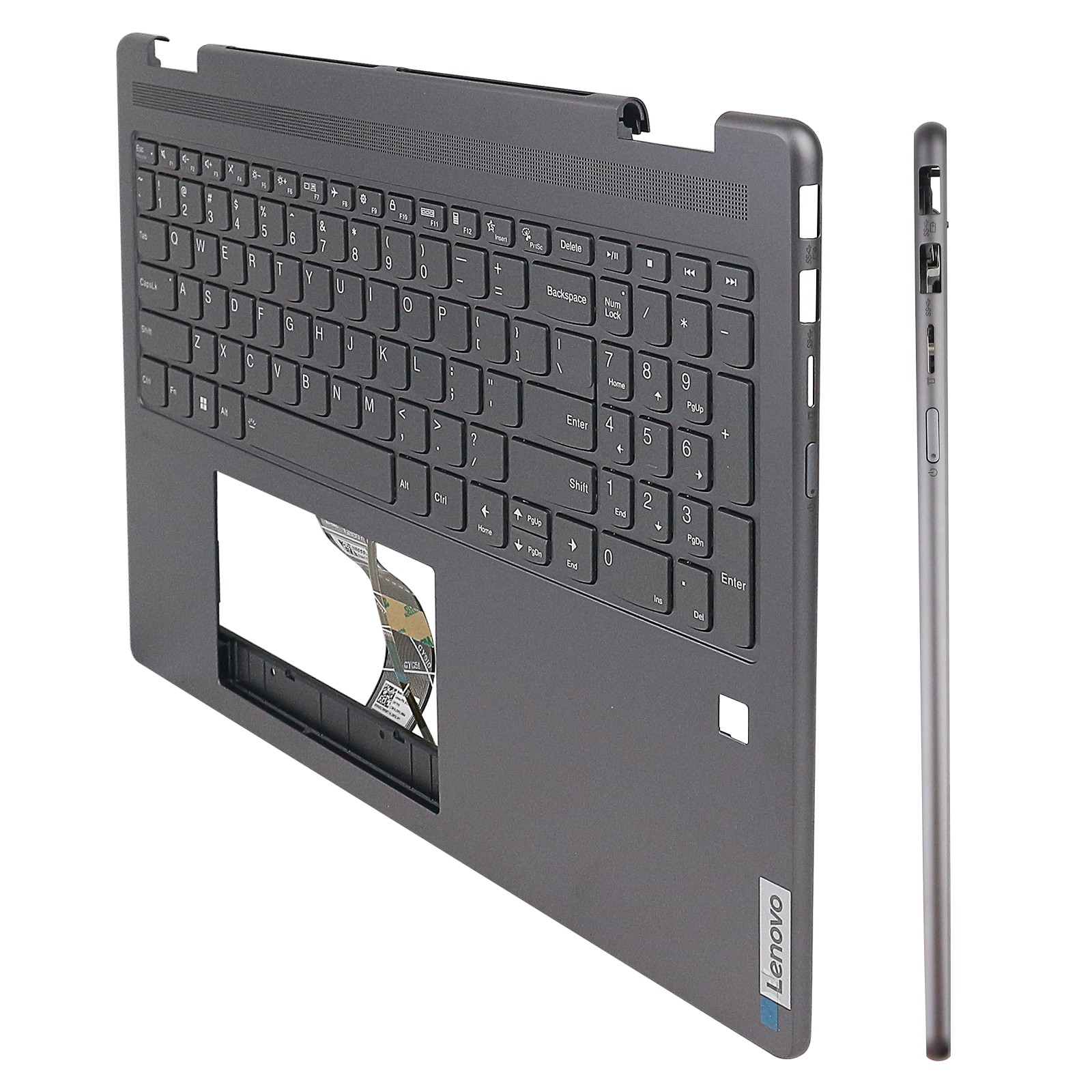New Lenovo Yoga 7 16ARP8 83BS IRL8 82YN Palmrest Keyboard Backlit Storm Grey US