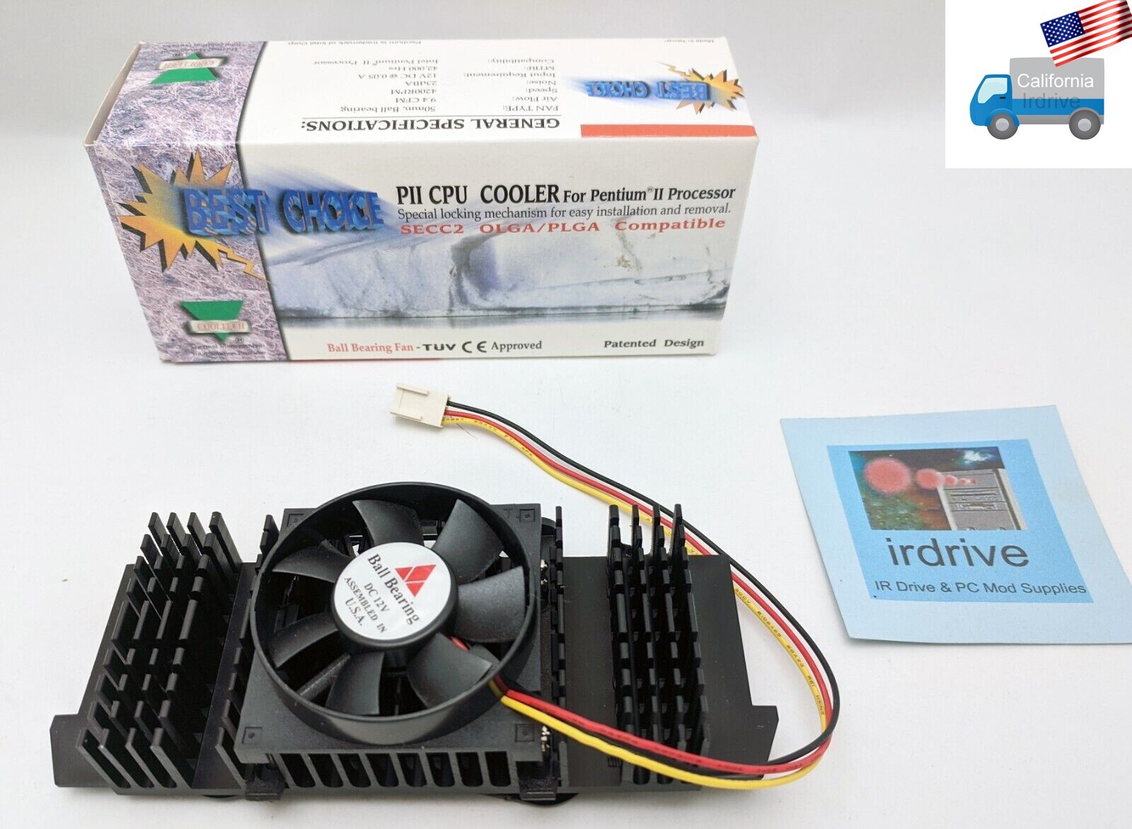 CoolTech 3pin CPU Cooler Heatsink for Intel Pentium II Processor SECC2 OLGA/PLGA