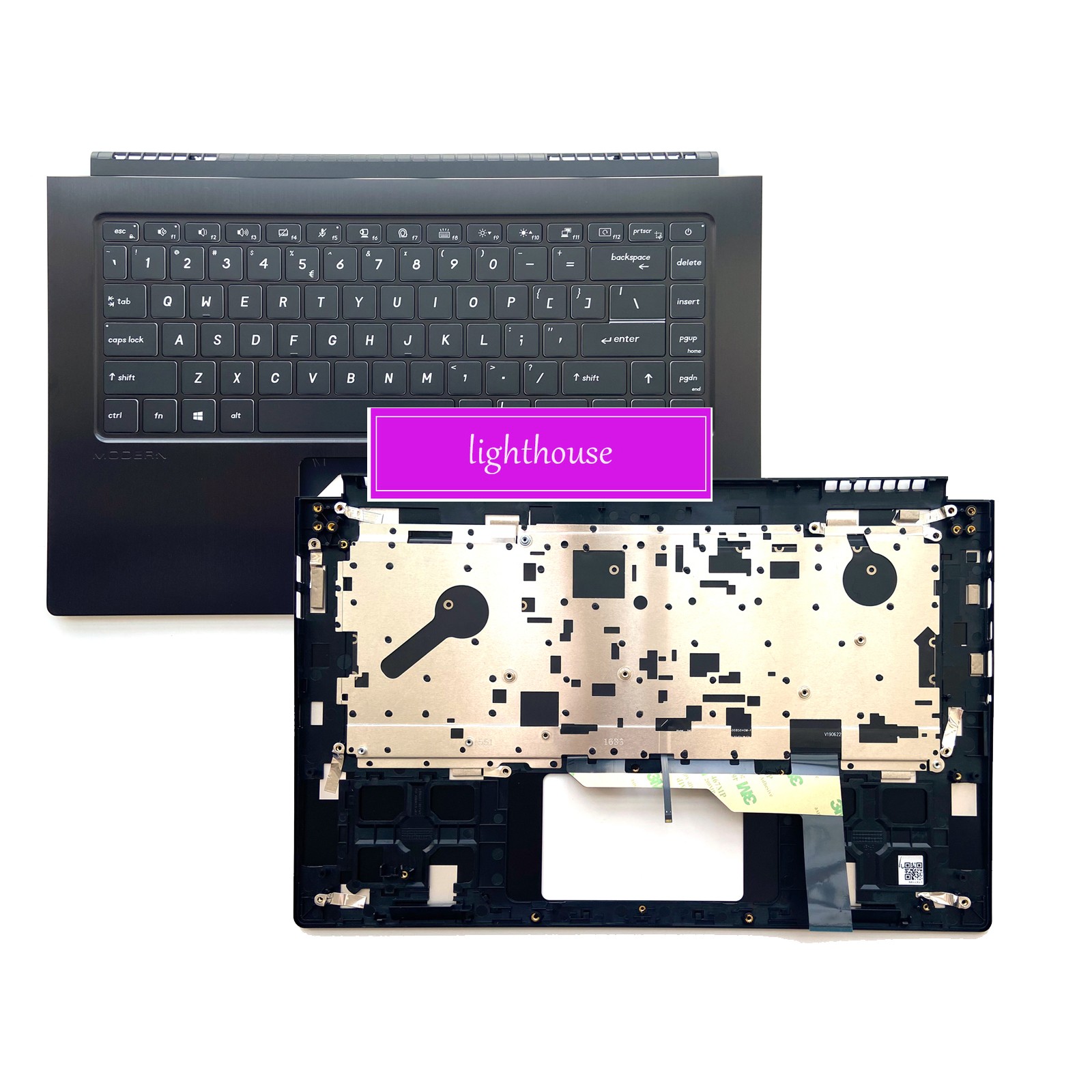 For MSI Modern 15 MS-1551 15.6in Upper Case Palmrest Keyboard Cover Black US