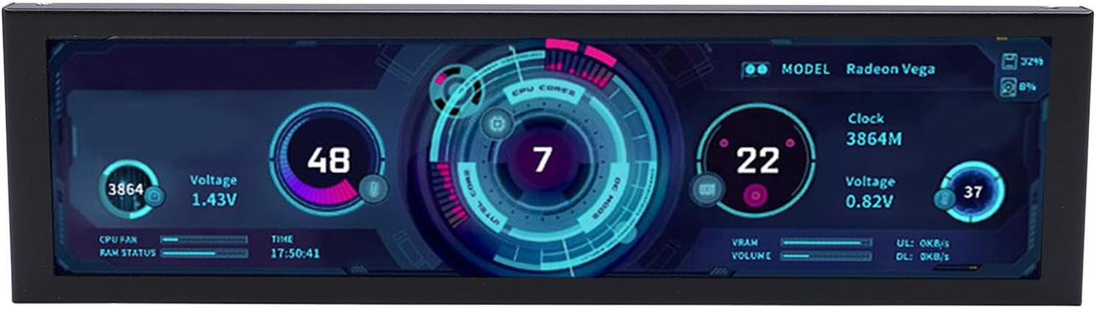 8.8″ LCD Secondary Screen – 1920×480 PC & CPU/GPU Temperature Monitor