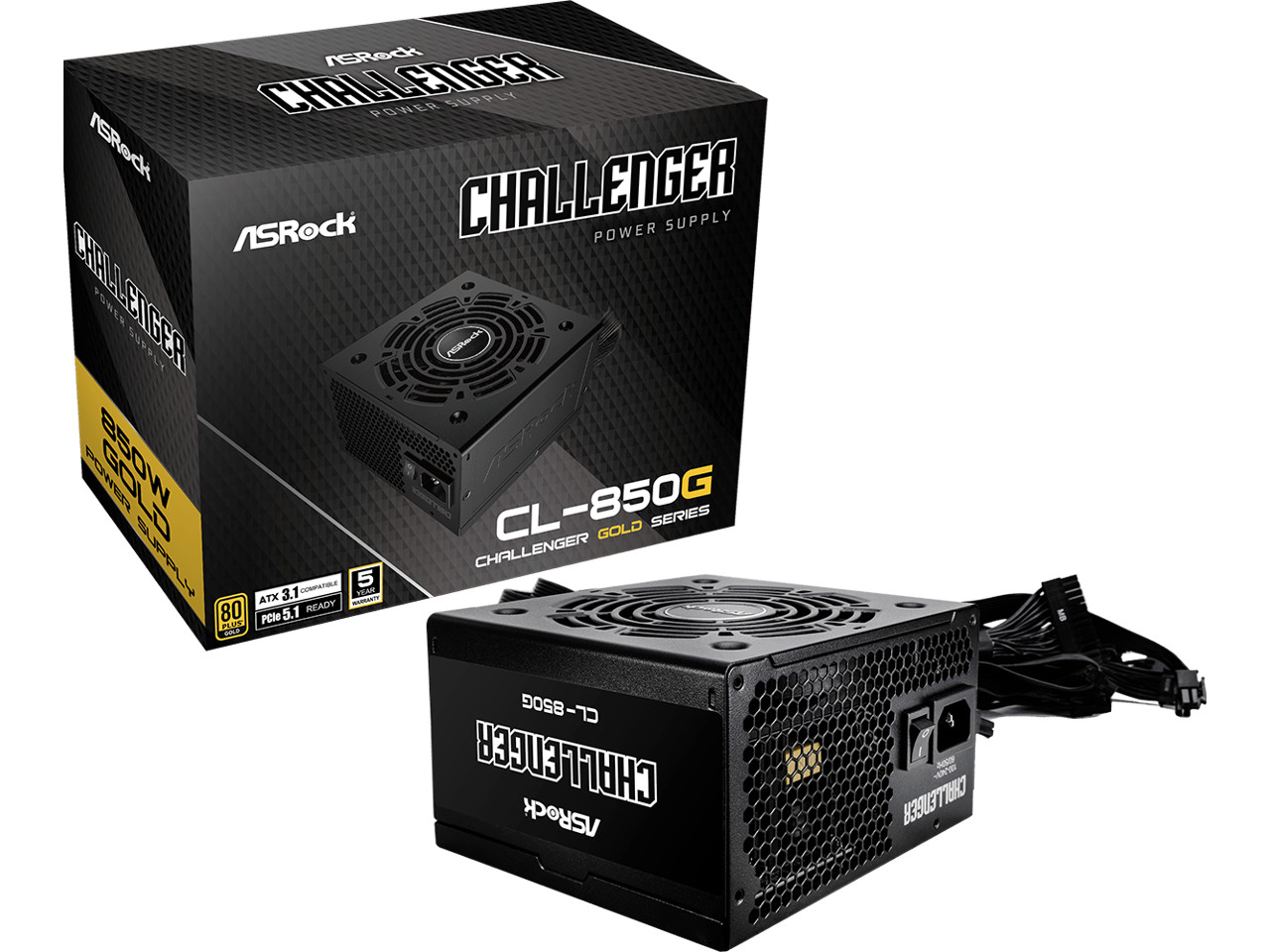 ASRock CL-850G 850 W ATX3.1 & PCIe5.1 Ready 80 PLUS GOLD Certified Non-Modular P