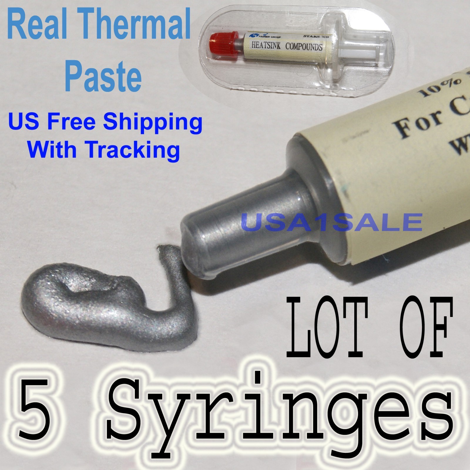 5 X STARS-700 SILVER Thermal Grease CPU GPU PS3 HeatSink Compound Paste Syringe