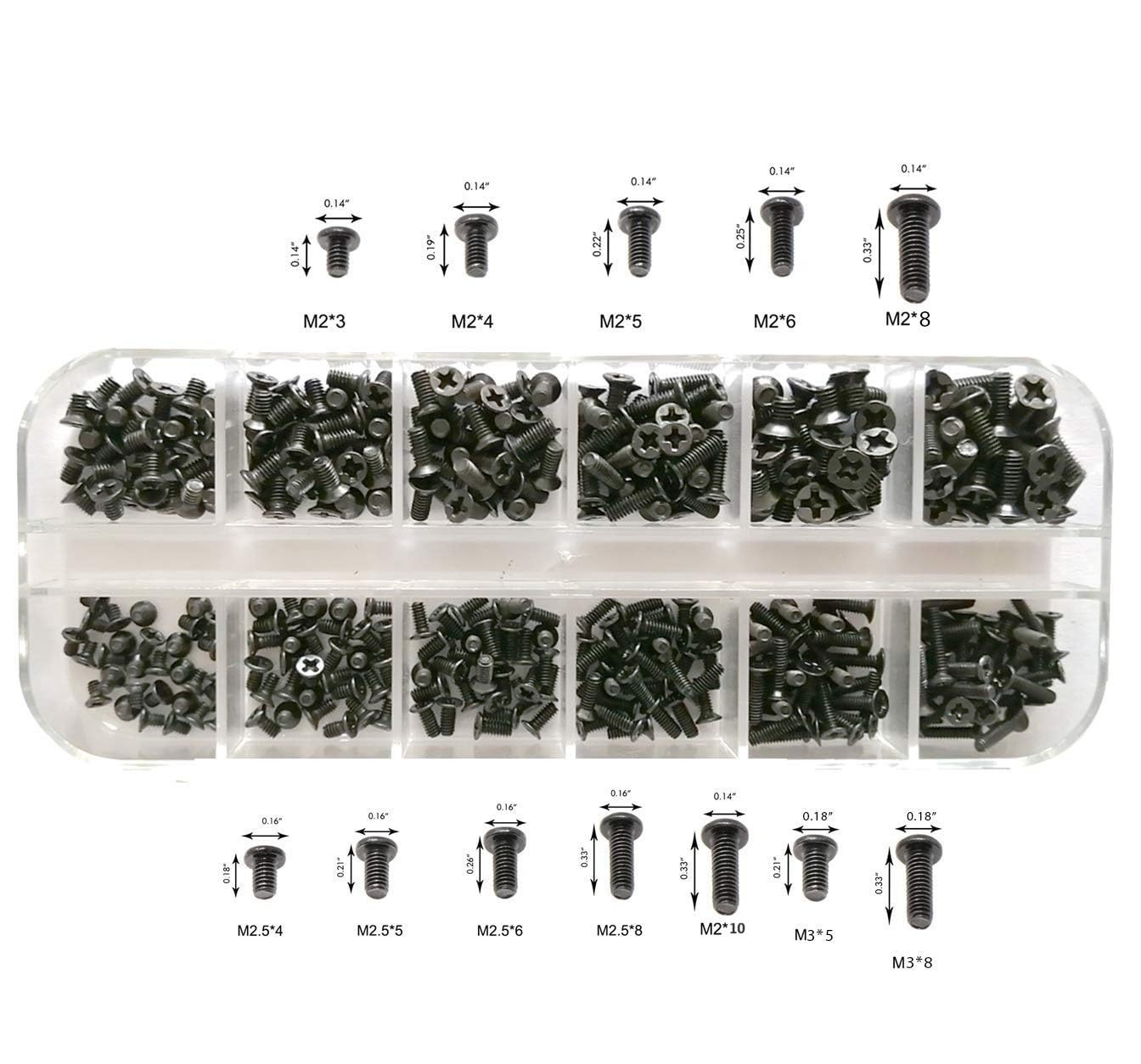 Laptop Screw Assortment Kit 240PCS M2 M2.5 M3 Notebook Repair Screws for SSD HDD