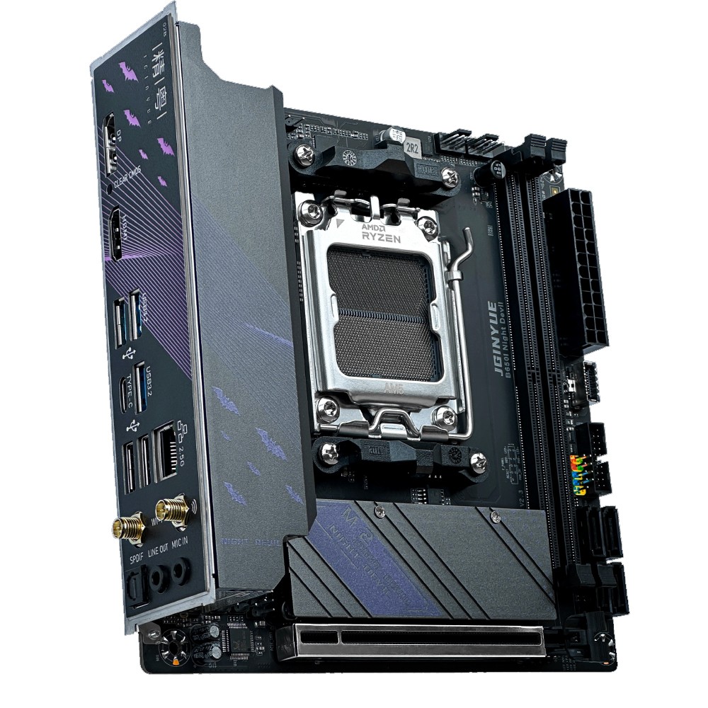 AM5 Mini ITX Motherboard B650I Night Devil, 2xDDR5 Max 96GB 7000+(oc) to 4800MHz