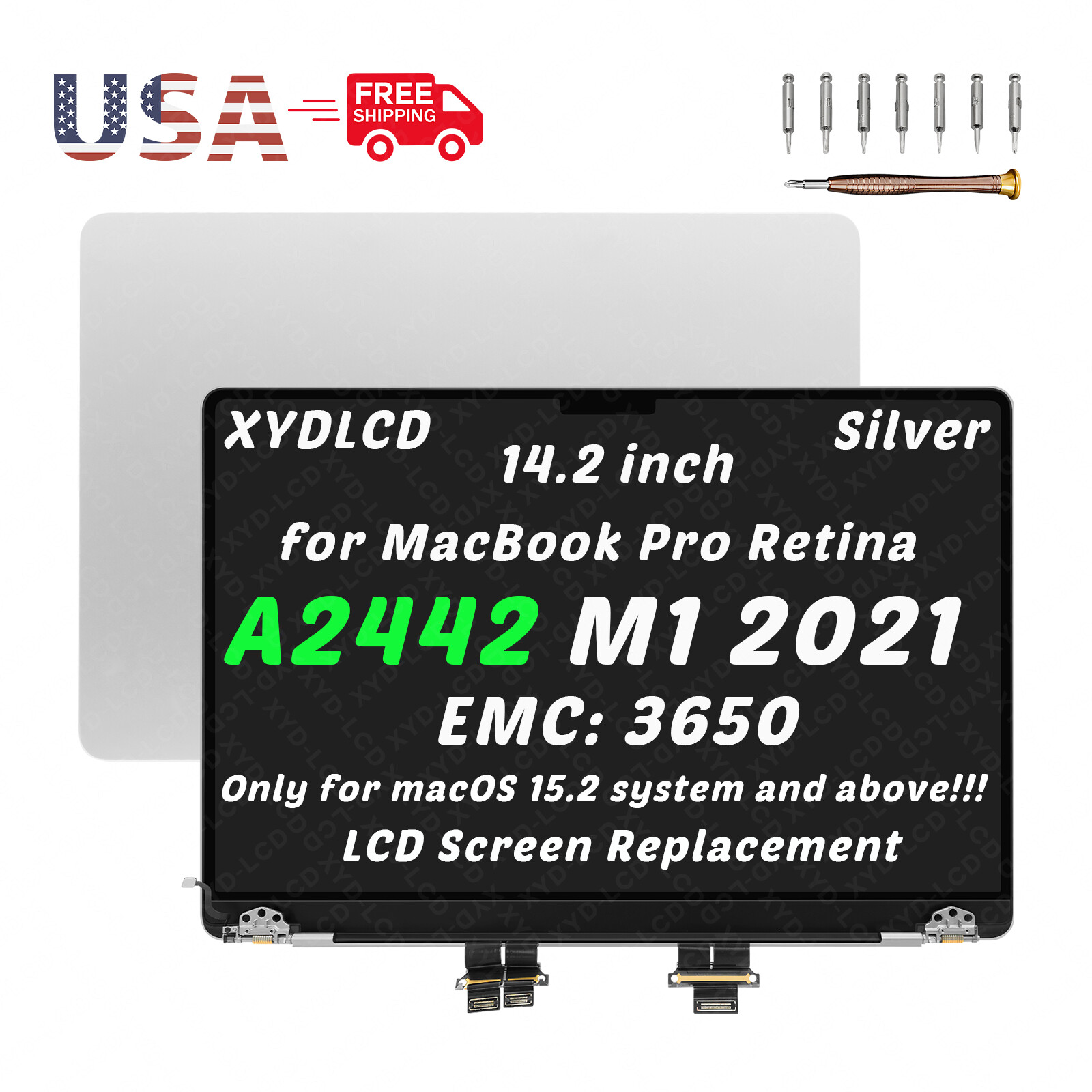 14.2″ for MacBook Pro A2442 A2779 A2918 A2992 LCD Screen Space Black Gray Silver