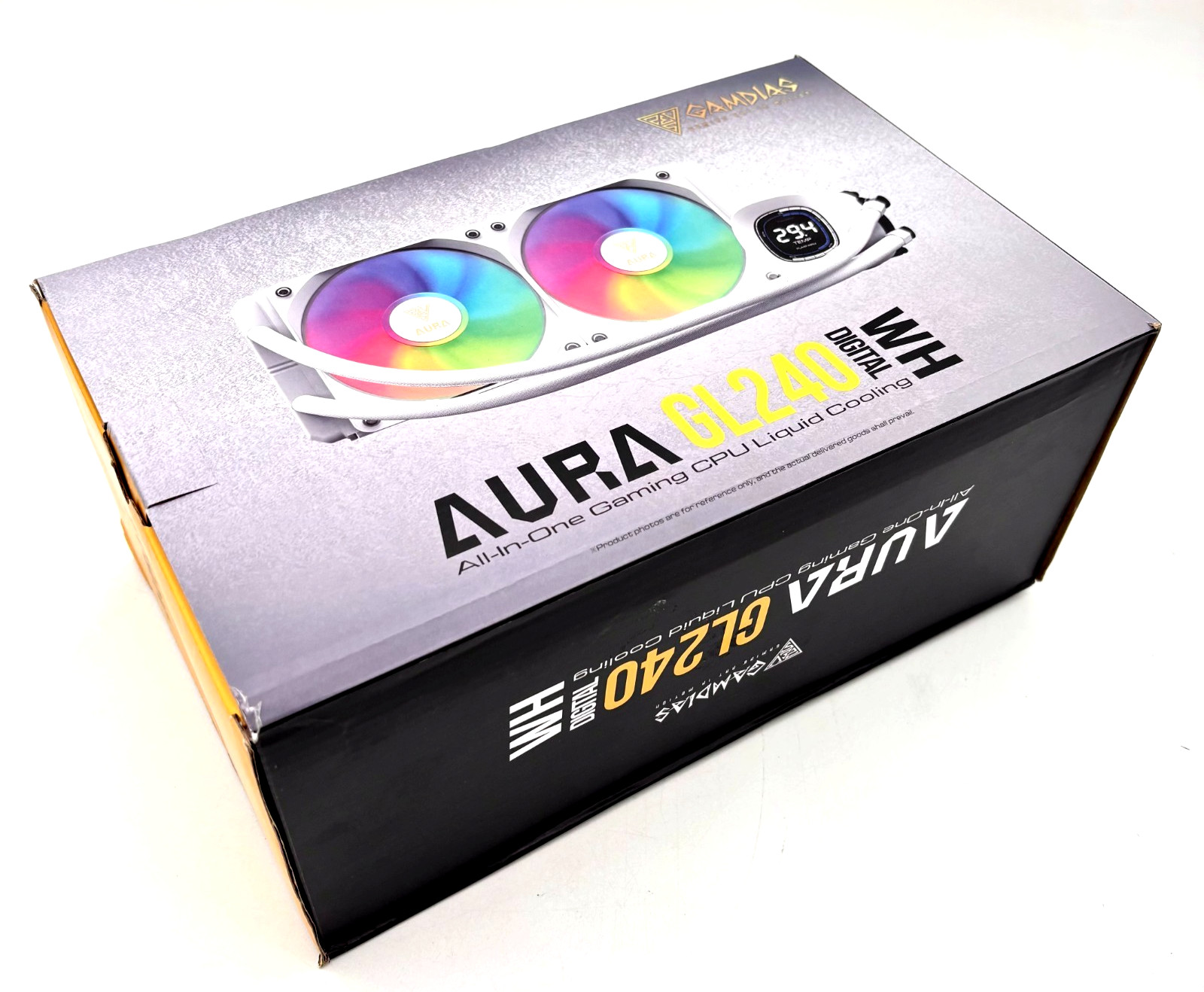 GAMDIAS AURA GL240 WH RGB Liquid CPU Cooler Digital Display White