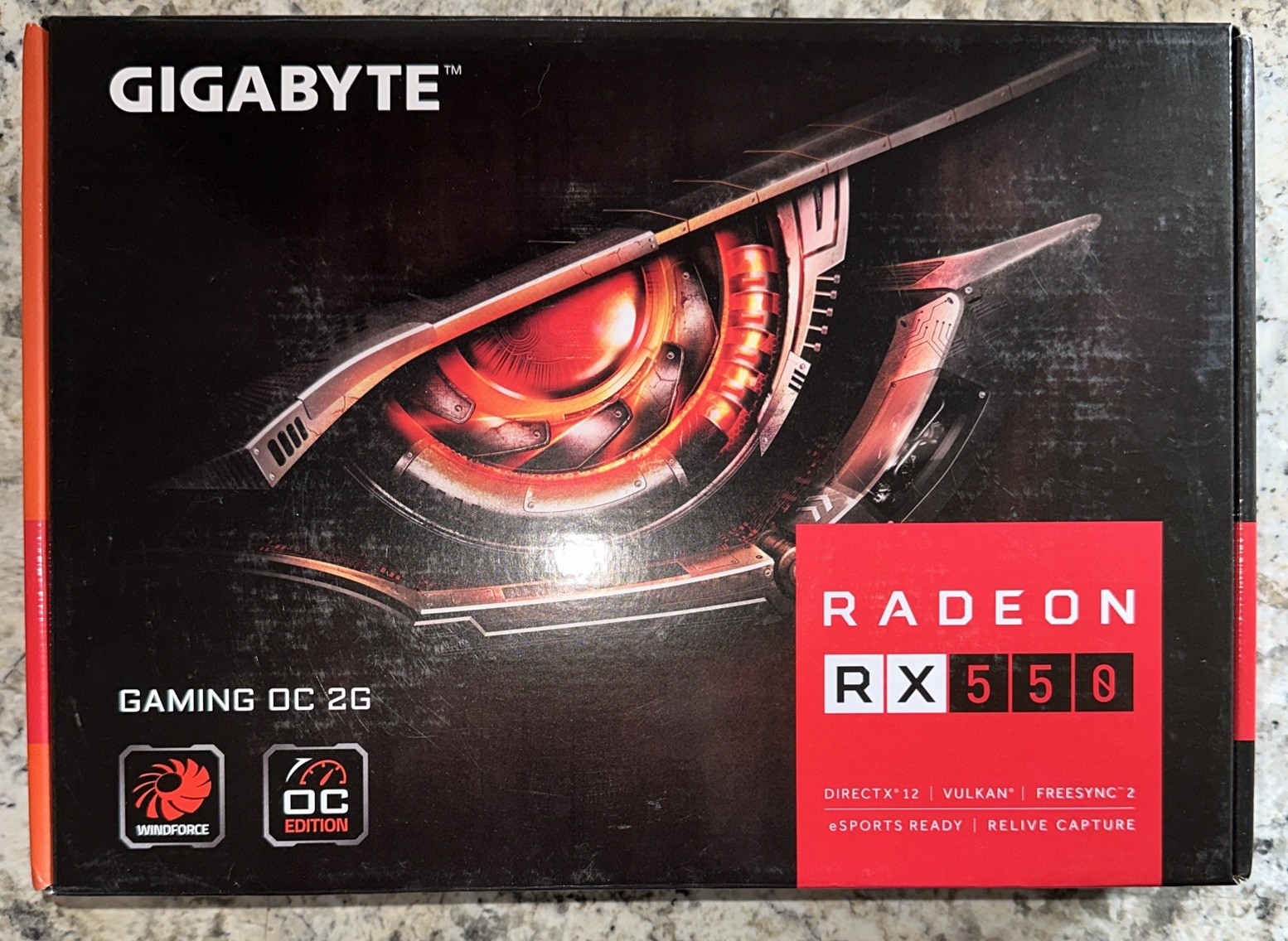 2GB Gigabyte AMD Radeon RX550 GDDR5 DVI DP HDMI PCI-e Graphics Video Card OC 2G