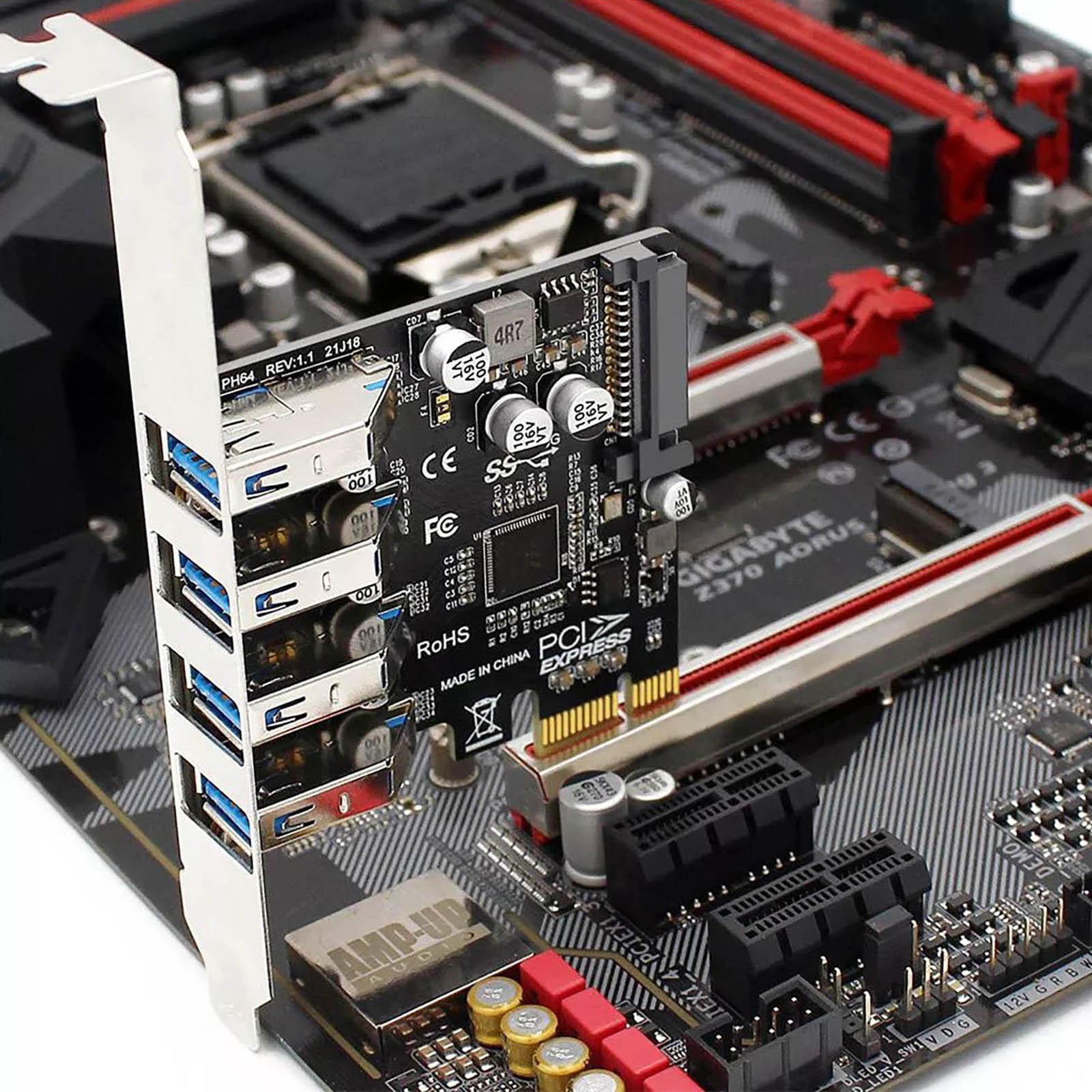 4-Ports USB 3.0 PCI-E Expansion Card PCI Express PCIe USB 3.0 HUB Adapter 5Gbps