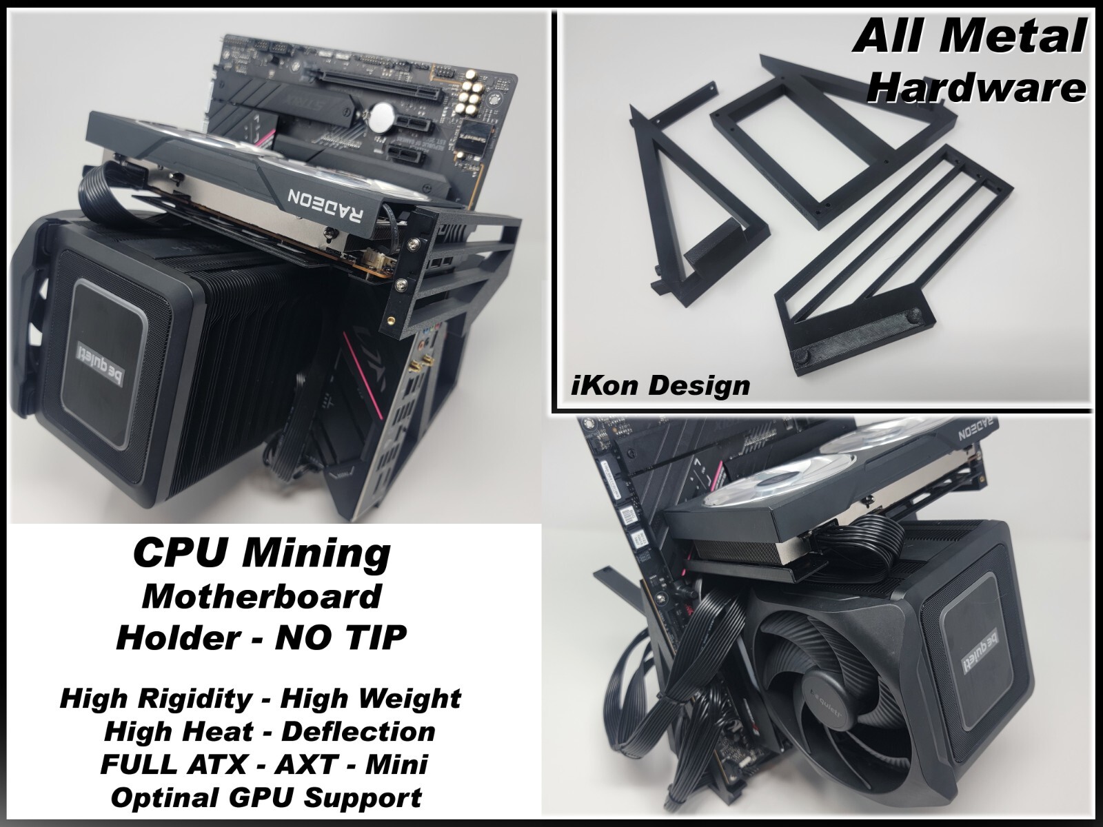 CPU + GPU Motherboard Frame Bench Holder Support Mining Miner RIG Crypto Mine