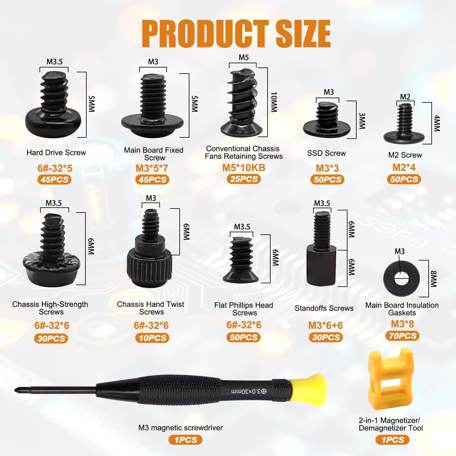 Computer Screws Motherboard Standoffs, PC Case, Fan, SSD, CD-ROM Screws for D…