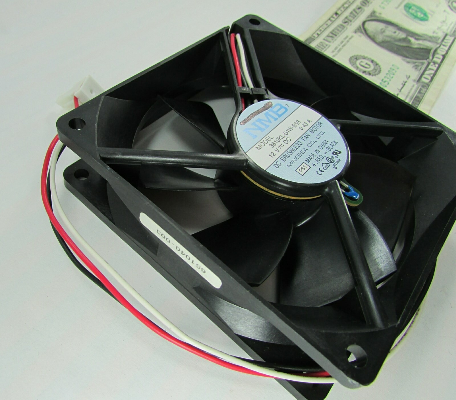 New NMB Ball Bearing 12VDC Cooling Fans, 3200 RPM, 55 CFM 92 MM x 25 MM 3-Wire