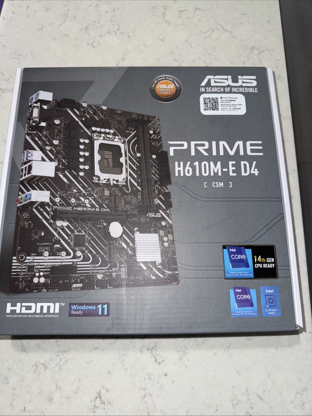 ASUS PRIME H610M-E D4-CSM Motherboard micro ATX LGA1700 Socket 90MB19N0-M0EAYC