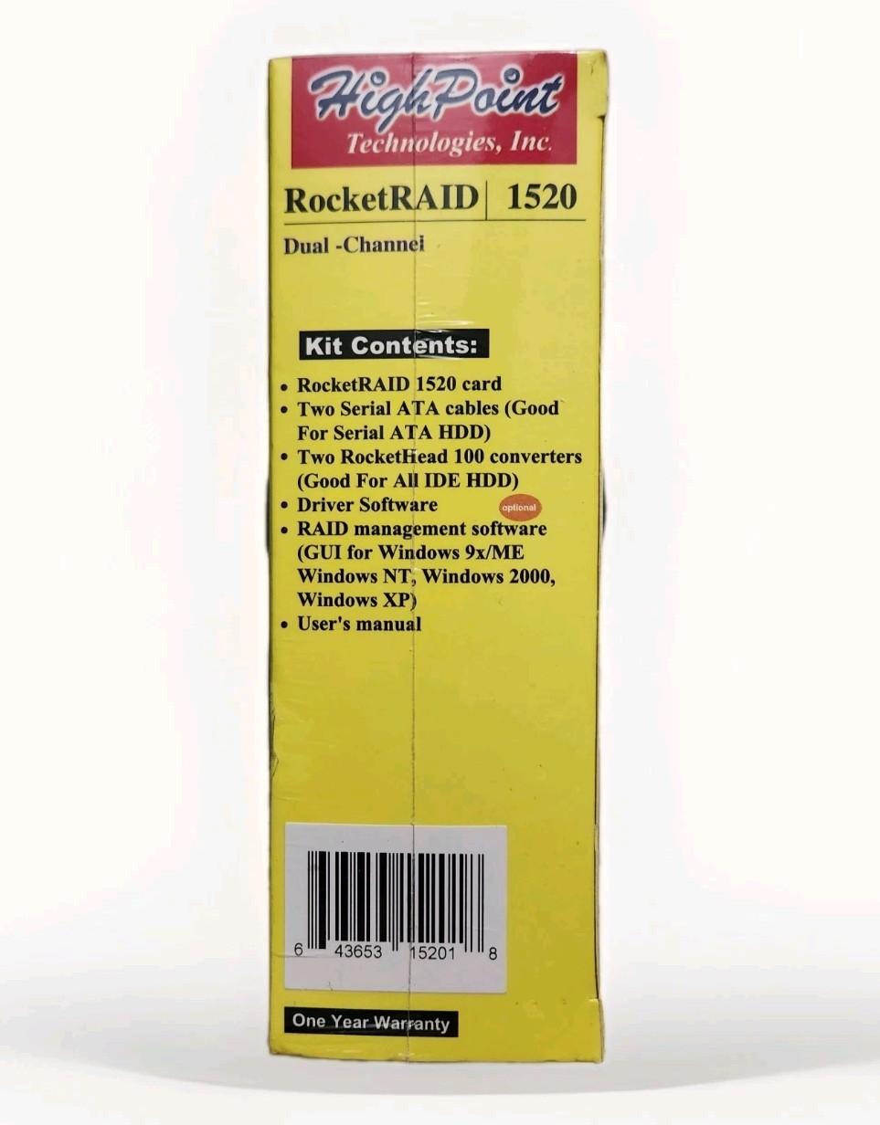 HighPoint Rocket RAID 1520 2- Channel 32bit, 33MHz PCI SATA Controller