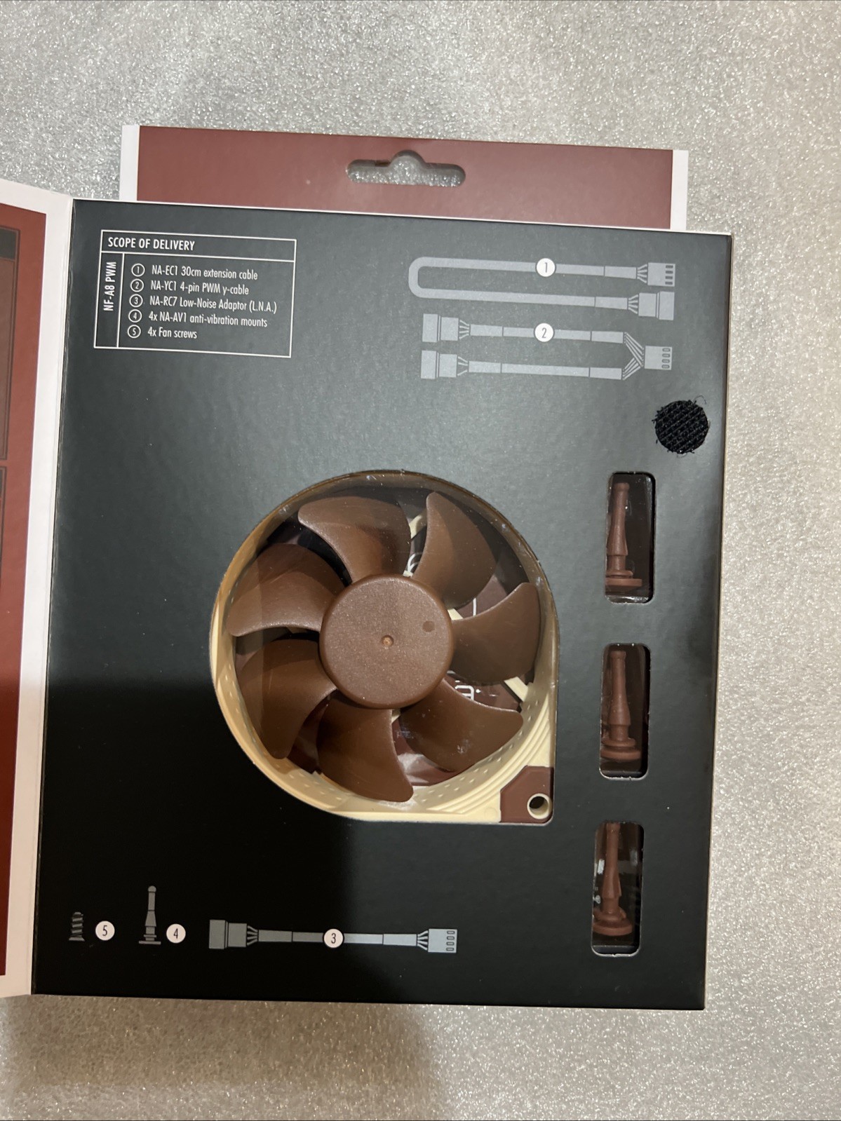 Lot of 2 of Noctua NF-A8 PWM 80mm Premium Fan | 4-Pin | AVO Frame | SSO2 Bearing