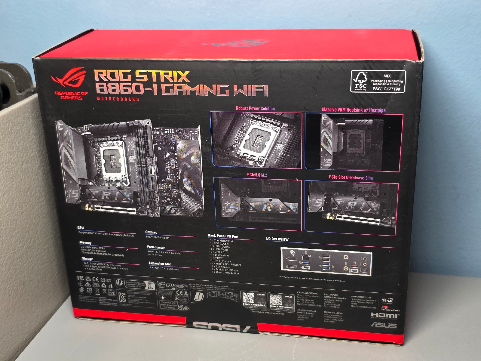 ASUS ROG STRIX B860-I GAMING WIFI B860 LGA 1851 mITX Mini-ITX Intel -SEALED